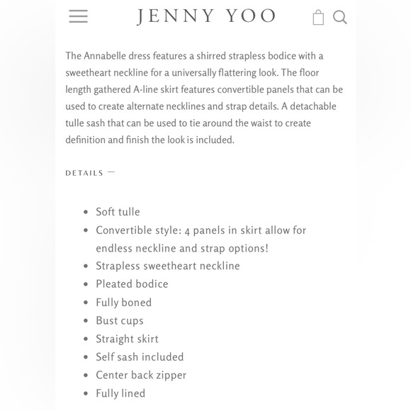 Jenny Yoo Annabelle Dress NWT - Picture 4 of 8